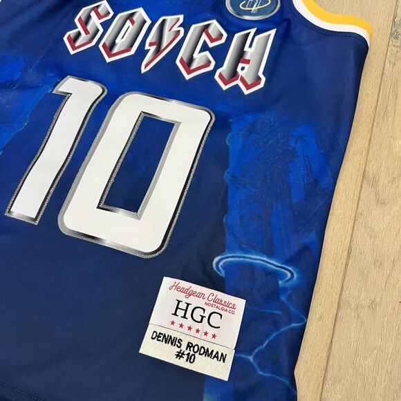 Headgear Classics Dennis Rodman Alternate High School Basketball Jersey Sz XS - Picture 2 of 9